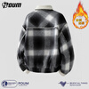 POUM American sherpa jacket men's winter velvet thickened warm color-blocked plaid jacket JRR2187 black L