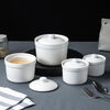 Ceramic water-proof stew pot for hotel merchants, stewed bird's nest and egg custard for one person, stew pot, steamed egg bowl, earthen pot soup cup, 3.5-inch 150ml stew pot, one pack without lid