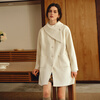 Olrain casual commuting double-sided woolen winter women's design collar loose warm jacket off-white S