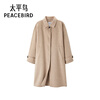 PEACEBIRD Women's Woolen Coat Winter Small Lapel Full Wool Coat Design and Texture Camel L