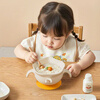 PUTOT children's olecranon food supplement bowl 1-2-3 years old baby eats independently rice cereal bowl anti-fall and high temperature resistant silicone egg drop bowl
