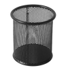 Jingdong-made metal mesh round pen holder, desk storage box, simple shape, study and office supplies, black
