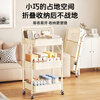 Quanpinwu kitchen rack floor-standing mobile trolley foldable snack rack multi-layer storage rack installation-free storage 4W
