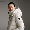 Enos Yashi Shopping Mall Same Style 2025 Winter New Warm Workwear Style White Duck Down Hooded Down Jacket Women 41120086 Cream Rice L
