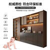 Pupan medieval sideboard against the wall integrated wine cabinet Chinese tea high cabinet multi-functional storage cabinet length 360*width 40*height 240 retro walnut+iron knife gray
