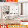 Yusenyi Tatami Small Apartment Bed Cabinet Integrated Wardrobe Desk Children's Bed Multifunctional Combination Storage Bed Bedroom Cloakroom White Tatami + Standing Cabinet + Computer Desk + Mattress 1800mm*2000mm