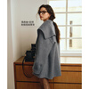 Olrain Ou Ruier temperament luxury warm woolen coat winter women's mid-length woolen double-sided woolen top warm clothes gray M