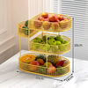 Yusenyi Fruit Plate Light Luxury Living Room Coffee Table Candy Plate Multi-layer Storage Rack Dessert Fruit Snack Basket Fruit Basket Household Plate Xinxin Xiangyin Literary Gold Trumpet Four-layer