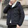 Woodpecker (TUCANO) down jacket men's winter hooded loose trendy short cold-proof warm casual jacket black XL