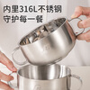 Bao's double-eared food bowl children's 316 stainless steel bowl baby special rice noodle eating bowl tableware with fork and spoon