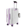 Side-opening lid suitcase, new multi-functional trolley case with open deep compartment, large capacity boarding case, password box, suitcase, Violet 24 inches