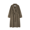 Mohan Yimei casual handmade wool double-sided woolen coat containing camel hair 25 winter long lace-up woolen coat