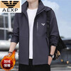 ARMANI EXCHANGE Armani 2025 new high-end jacket men's autumn and winter 2025 new sports and leisure windproof hooded men's dark gray velvet hood detachable thickened L 105-120 pounds
