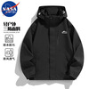 NASA MARVEL Jacket Men's Jacket Autumn and Winter Hooded Jacket Top Mountaineering Wear Waterproof Couple Model Three-in-One Ivory White L