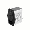 Saiji IEC power socket SJD100 electromagnetic interference straight-through pin PCB board special filter SJD160K 180K insurance socket filter 220V anti-interference purifier emi anti-interference SJD160 universal IEC socket 1/3/6/10A filter