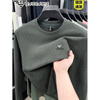 ARMANI EXCHANGE Armani men's spring and autumn round neck men's long-sleeved T-shirt German velvet sweatshirt casual loose bottoming shirt top AG/2522 bean green 3XL 185