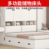Yusenyi Tatami Small Apartment Bed Cabinet Integrated Wardrobe Desk Children's Bed Multifunctional Combination Storage Bed Bedroom Cloakroom White Tatami + Standing Cabinet + Computer Desk + Mattress 1800mm*2000mm
