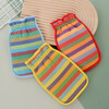 Double-sided coarse sand bath towel, household bath towel, powerful adult mud rub without hurting the skin, rainbow strip bath towel, blue