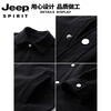 JEEP SPIRIT light luxury simple retro lapel jacket men's autumn and winter loose casual American trend all-match jacket black simple and comfortable M 80-110 catties