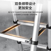 Walking herringbone ladder telescopic ladder folding ladder home attic aluminum alloy telescopic ladder engineering lifting industrial ladder aluminum alloy herringbone ladder 3.8 meters extra thick anti-sway