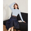 IEF/Aiyifu 2025 new autumn and winter Korean style thin velvet half turtleneck solid color knitted sweater with bottoming shirt for women white M