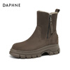 Daphne snow boots women's winter velvet thickened warm short boots Northeast large cotton shoes 4023608085 Brown 38