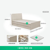 Quanyou Home Nordic style furniture 1.5mx2m single bed small apartment second bedroom storage bed drawer bed ivory white 1.2m single bed + mattress