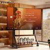 ProPre TV stand TV stand dual-use TV stand for home and business, floor-standing video conferencing, mobile cart teaching all-in-one display, artistic 50-100 inch walnut color with hole board