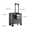 Walker Shop Light Luxury Brand Carry-on Case Aluminum Frame Trolley Case Small Lightweight Business Suitcase Front Opening Luggage Box Black Front Opening Lid + Cup Holder + USB Charging 16 Inch Horizontal Style/Can Be Boarded