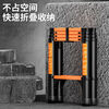 Walking herringbone telescopic ladder folding ladder home attic telescopic ladder engineering lifting ladder home ladder multi-functional dual-use ladder straight ladder black orange walking ladder 1.7 meters thickened and anti-sway