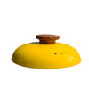 Baichilou casserole lid ceramic pot lid anti-spill and anti-scalding wooden handle casserole single lid stew pot lid thickened soup pot lid yellow pot lid wood grain top diameter about 17cm