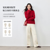 Shandubila New Year Red Chinese Knot Button National Style Sweater Women's Winter Sheep Wool Warm Slant-front Round Neck Sweater Top