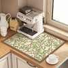 Yusenyi Coffee Machine Mat Kitchen Counter Drying Mat Technological Velvet Absorbent Mat Sliding Bar Tableware Draining Soft Mat Flowers Embrace Dawn 45CMx70CM Environmentally Friendly Material Zero Formaldehyde