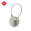 Hanma round wire rope combination lock small padlock cabinet lock dormitory lock suitcase lock door lock anti-theft lock small lock head 38mm silver