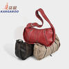 Kangaroo (KANGAROO) new retro woven pattern red armpit bag women's commuter shoulder bag large capacity design niche new bag rub color brown