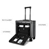 Walker Shop Light Luxury Brand Carry-on Case Aluminum Frame Trolley Case Small Lightweight Business Suitcase Front Opening Luggage Box Black Front Opening Lid + Cup Holder + USB Charging 16 Inch Horizontal Style/Can Be Boarded