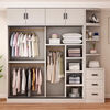 All solid wood wardrobe home bedroom fir sliding simple modern small apartment children's storage cabinet wardrobe rental house 1.2 meters main cabinet fir wardrobe free installation 60 deep 16MM thickened back panel