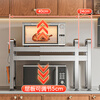 Thorp Shield 304 stainless steel microwave oven shelf kitchen storage rack household double-layer countertop rice cooker storage oven bracket embossed thickened stainless steel single-layer standard style 53cm long with hook