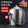 XJ ice bucket insulation bucket champagne bucket bar home double-layer thickened stainless steel with lid and handle beer bucket ice cube double-layer stainless steel ice bucket set 1 point 2L