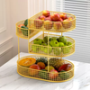 Yusenyi Fruit Plate Light Luxury Living Room Coffee Table Candy Plate Multi-layer Storage Rack Dessert Fruit Snack Basket Fruit Basket Household Plate Xinxin Xiangyin Literary Gold Trumpet Four-layer