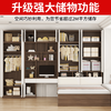 Yusenyi Tatami Small Apartment Bed Cabinet Integrated Wardrobe Desk Children's Bed Multifunctional Combination Storage Bed Bedroom Cloakroom White Tatami + Standing Cabinet + Computer Desk + Mattress 1800mm*2000mm