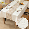 Merkatz embroidered light luxury thickened cotton and linen tablecloth no-wash waterproof simple tablecloth coffee table fabric rectangular table mat new style garland-coffee flat edge 100*160CM