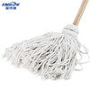 Kimslow JZT-0003 traditional old-fashioned mop white line mop 1 cloth strip mop factory absorbent round head wooden pole mop