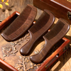 Jipindi Natural Sandalwood Comb Authentic Wooden Comb Home Golden Sandalwood Long Hair Men and Women Special Combination Recommended Sandalwood Carved Handle Comb 19cm + Moon Shape 14cm