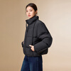 IEF/Aiyifu 2025 Winter New Korean Style Simple Casual Commuting Versatile White Duck Down Stand Collar Down Jacket Black S