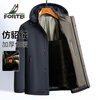 Rich collar imitation mink velvet & detachable hooded winter middle-aged and elderly business casual nikon jacket men's cotton coat