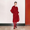 PEACEBIRD Women's Woolen Coat Zhenmao Series Classic Bathrobe Style Coat Jacket Fashion Red M