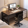 Computer desk desktop home desk student study desk simple workbench bedroom with drawers office desk two drawers and one cabinet 120*60CM Morandi gray