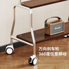 TV mobile bracket stainless steel floor cart with wheels hanging rack living room small apartment TV cabinet 55/75 walnut color stainless steel double layer + perforated board suitable for 32-75 inches solid wood