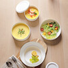Modern housewife ceramic steamed egg bowl with lid, household egg custard and bird's nest cup, water-proof stew pot, soup cup, pure white stew pot, 4-inch water-proof stew bowl